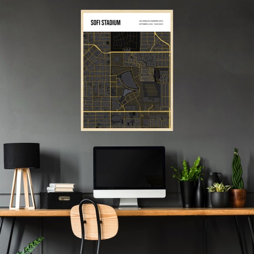 Los Angeles Chargers Stadium Poster - Street Map 4