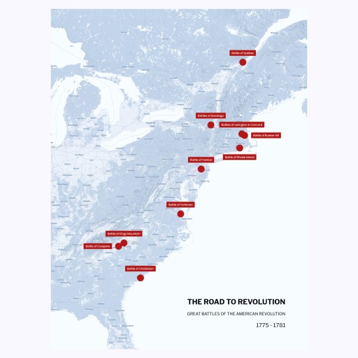 American Revolution Battle Map Poster - Terrain Map 1