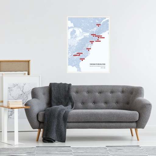 American Revolution Battle Map Poster - Terrain Map 4