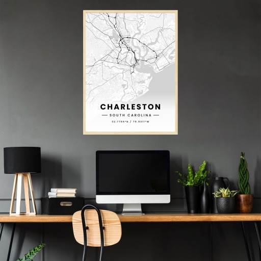 Charleston in Light Poster - Street Map 3