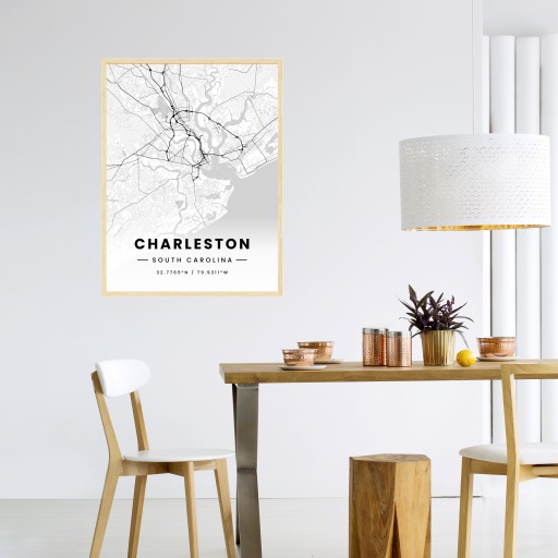 Charleston in Light Poster - Street Map 4