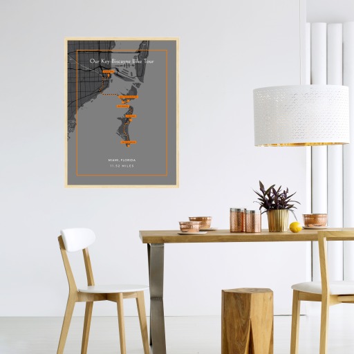 Our Key Biscayne Bicycle Ride Poster - Route Map 3