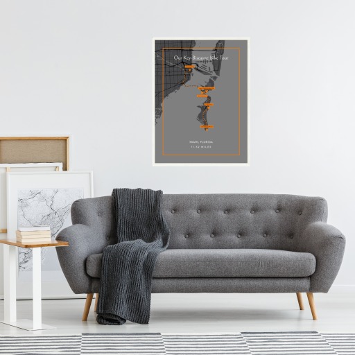 Our Key Biscayne Bicycle Ride Poster - Route Map 4