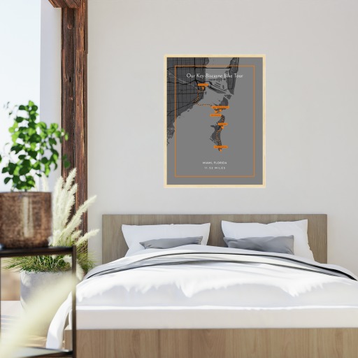 Our Key Biscayne Bicycle Ride Poster - Route Map 5