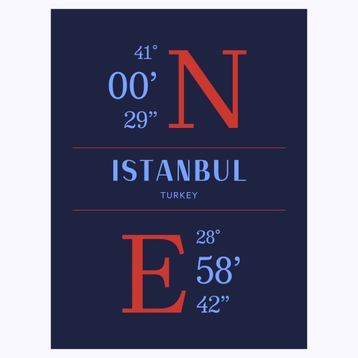 Istanbul Coordinates Poster 1