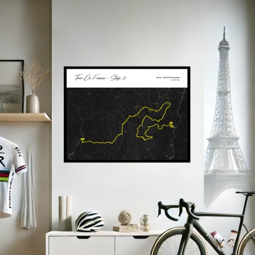 2023 Tour de France Stage 12 Poster - Route Map 2