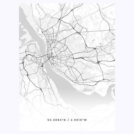 Liverpool in Light Poster - Street Map 1
