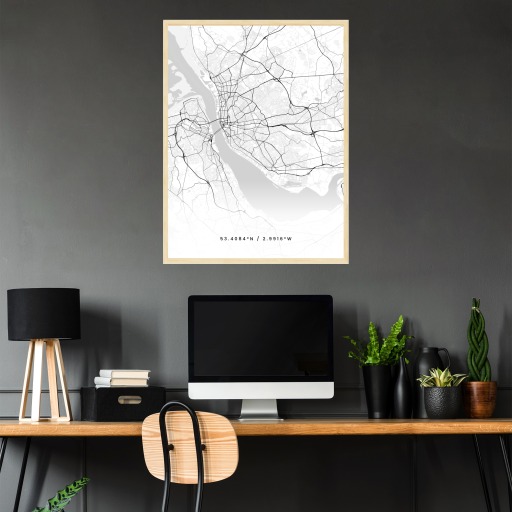 Liverpool in Light Poster - Street Map 3