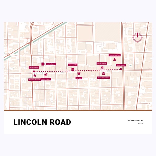 Lincoln Road Poster - Street Map 1