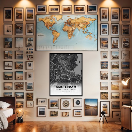 Amsterdam in Dark Poster - Street Map 3