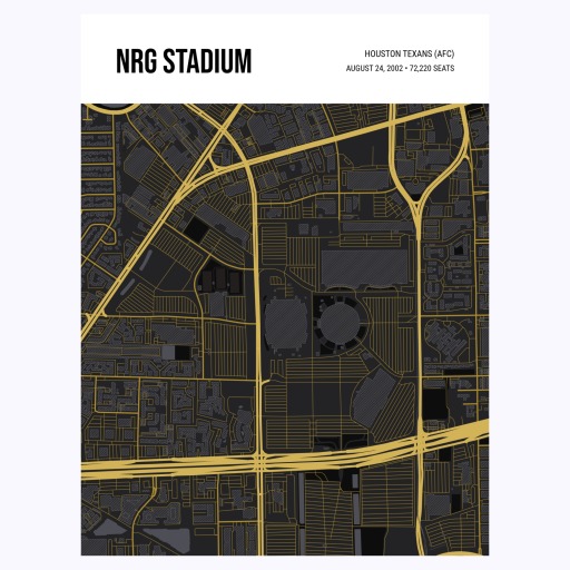 Houston Texans Stadium Poster - Street Map 1
