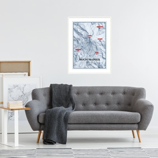 Trip To Mount Rainier Poster - Terrain Map 4