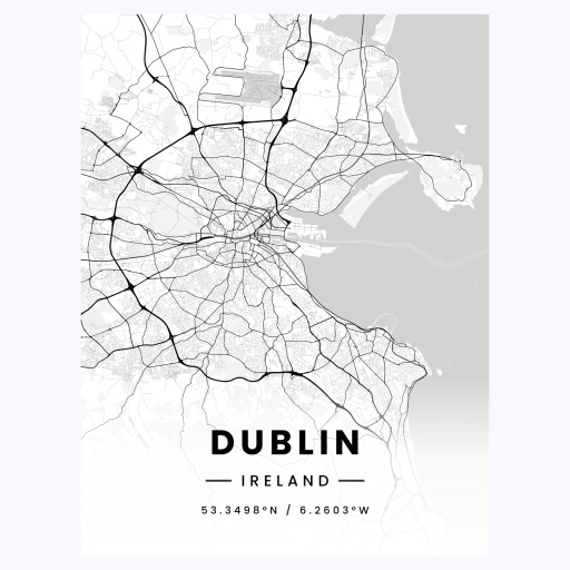 Dublin in Light Poster - Street Map 1