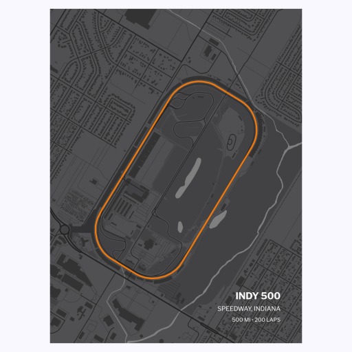 Indy 500 Poster - Track Map 1