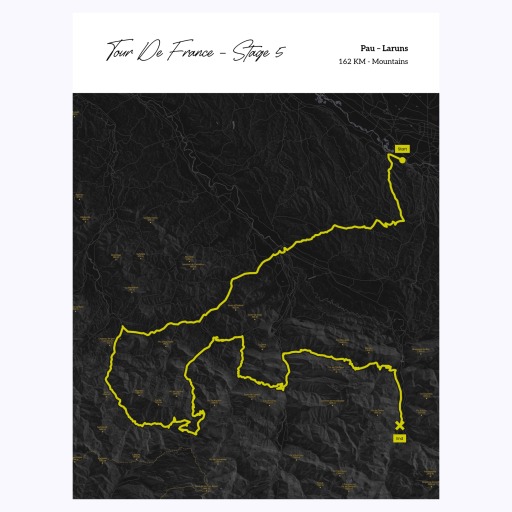 2023 Tour de France Stage 5 Poster - Route Map 1