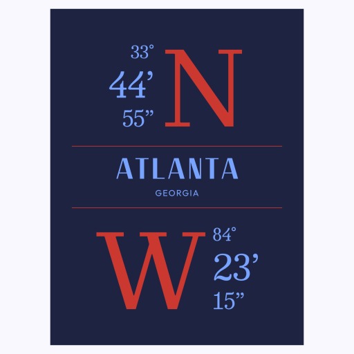 Atlanta Coordinates Poster 1