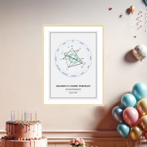 Grandpa’s Cosmic Portrait Poster - Bahamas - Natal Chart 3
