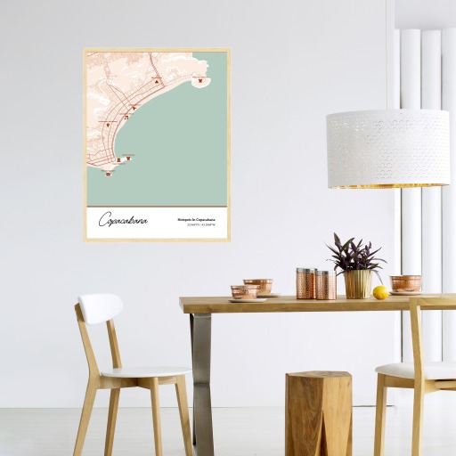 Hotspots in Copacabana Poster - Street Map 4