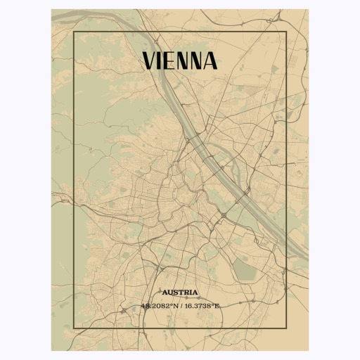 Vienna in Vintage Poster - Street Map 1