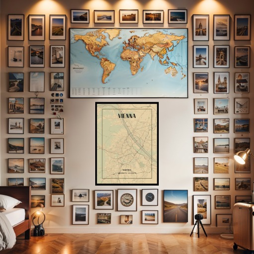 Vienna in Vintage Poster - Street Map 2