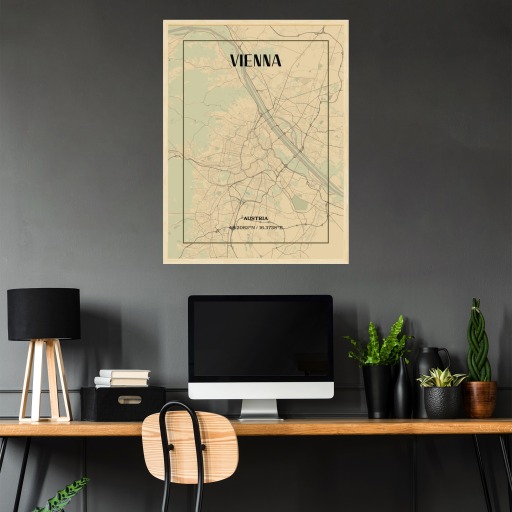 Vienna in Vintage Poster - Street Map 3