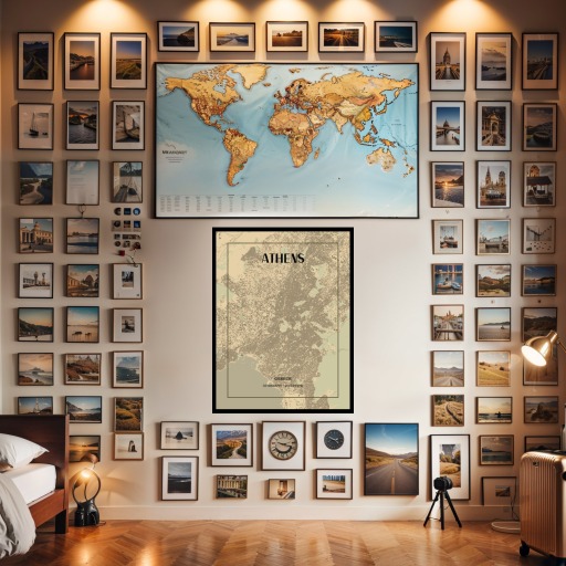 Athens in Vintage Poster - Street Map 2