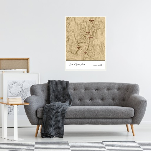 Our Trip to Zion National Park Poster - Topo Map 6