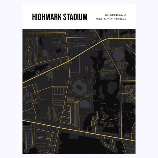 Buffalo Bills Stadium Poster - Street Map 1