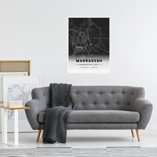 Marrakesh in Dark Poster - Street Map 5
