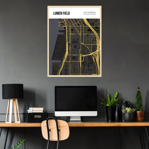 Seattle Seahawks Stadium Poster - Street Map 4