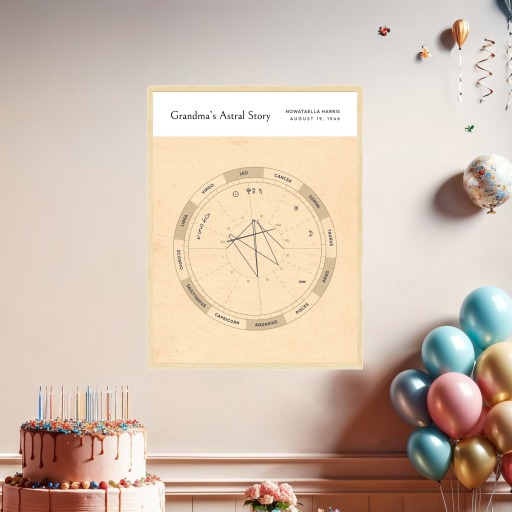 Grandma’s Astral Story Poster - Ancient - Natal Chart 3