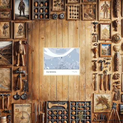 Taj Mahal Poster - Street Map 2