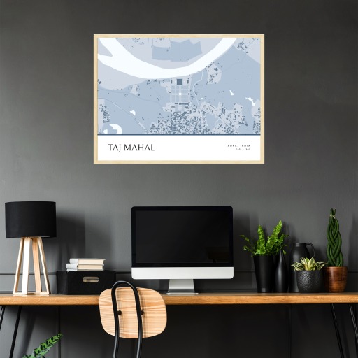 Taj Mahal Poster - Street Map 3
