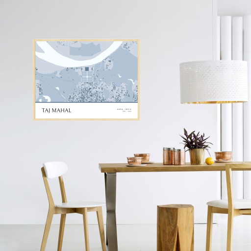 Taj Mahal Poster - Street Map 4