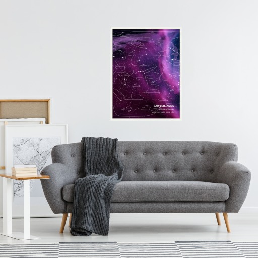 Newborn Baby Poster in Nebula - Star Map 4