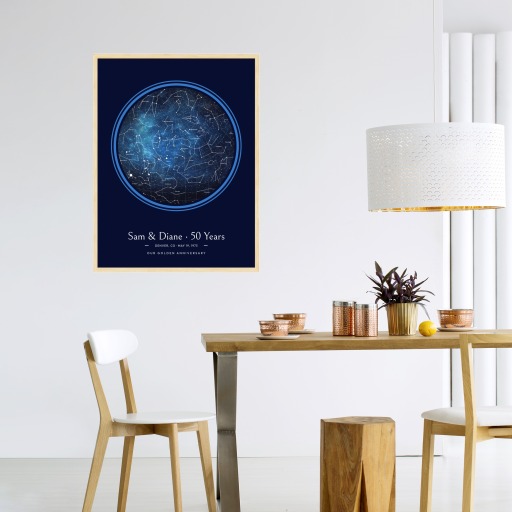 Golden Anniversary Poster in Starry - Celestial Map 4