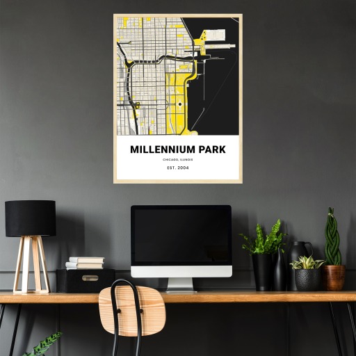 Millenium Park Poster - Street Map 3