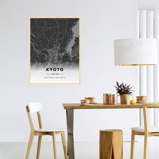 Kyoto in Dark Poster - Street Map 4