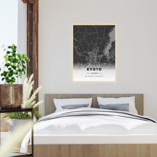 Kyoto in Dark Poster - Street Map 6