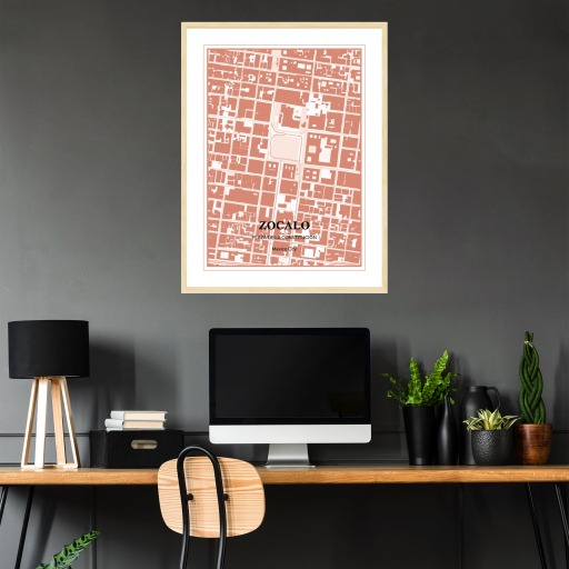 Zocalo Plaza Poster - Street Map 2