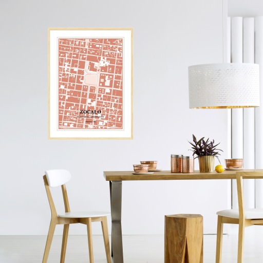 Zocalo Plaza Poster - Street Map 3