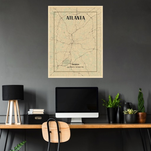 Atlanta in Vintage Poster - Street Map 3