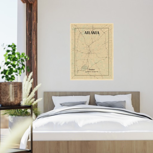 Atlanta in Vintage Poster - Street Map 6