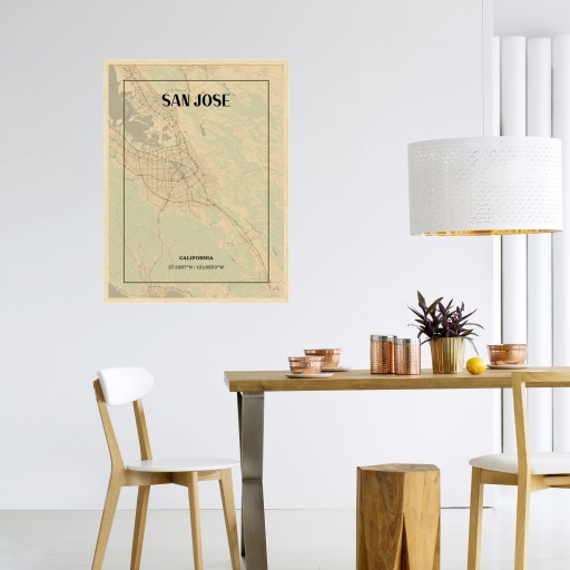 San Jose in Vintage Poster - Street Map 4