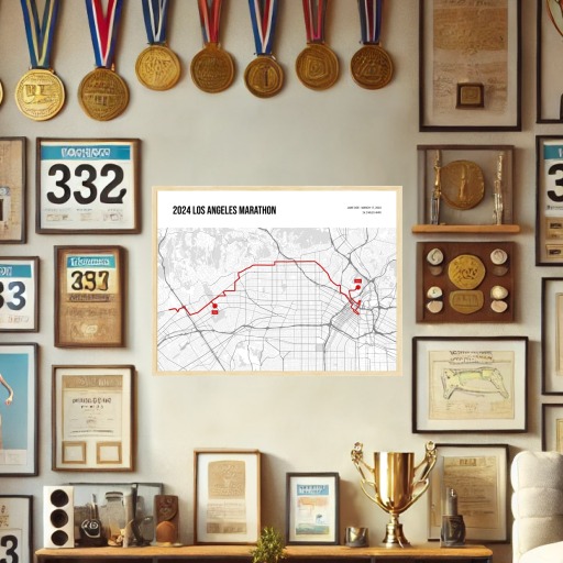2024 Los Angeles Marathon Poster - Route Map 2