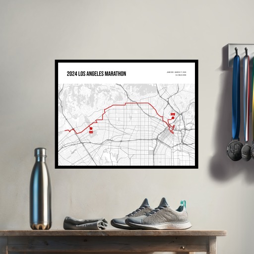2024 Los Angeles Marathon Poster - Route Map 3
