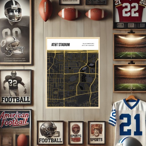 Dallas Cowboys Stadium Poster - Street Map 2