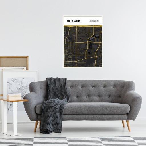 Dallas Cowboys Stadium Poster - Street Map 6