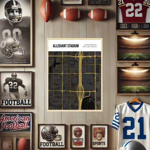 Las Vegas Raiders Stadium Poster - Street Map 2