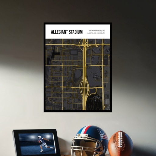 Las Vegas Raiders Stadium Poster - Street Map 3
